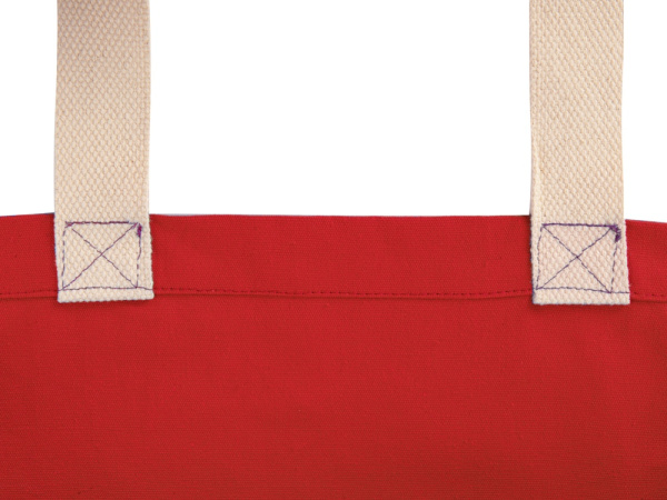 Сумка «Donny» из  хлопка 250г/м2 с донной складкой и парусиновыми ручками, Цвет красный