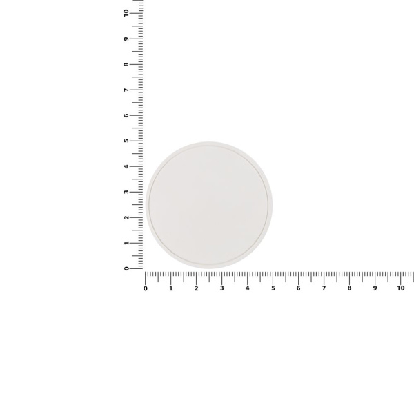 Лейбл из ПВХ Dzeta Round, L, белый, 5х5,01х0,2 см