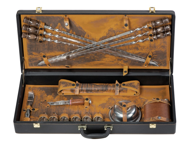 Набор «Подарочный», Цвет темно-коричневый/рыжий, серебристый