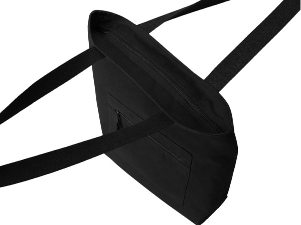 Сумка на молнии Zipper Neo из хлопка 280 г c карманом на молнии спереди, Цвет черный