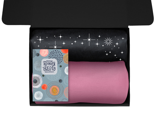 Подарочный набор «Re:y. Vive» с пледом, френч-прессом и кофе, Цвет пыльно-розовый