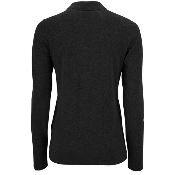 Рубашка поло женская с длинным рукавом Perfect LSL Women, черный меланж, S–XXL