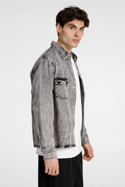 Куртка джинсовая O3, серая, XS–4XL