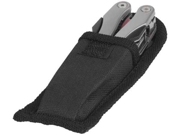 Мультитул «Amass» со светодиодным фонариком, Цвет серебристый/черный