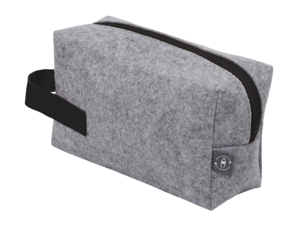 Органайзер для электроники и проводов «Felt» из RPET-фетра с ручкой, Цвет серый, черный