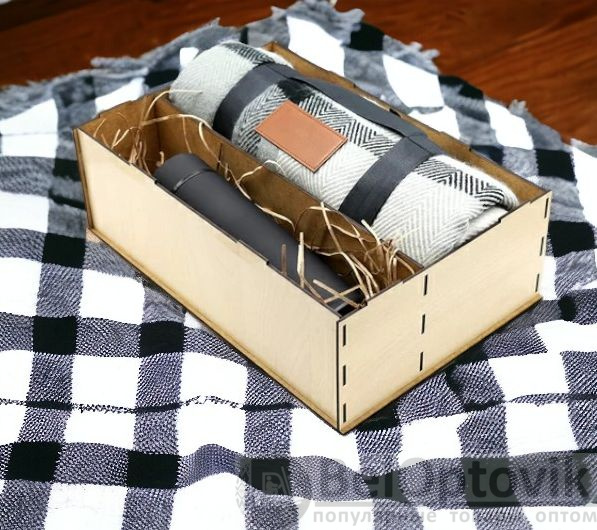 Подарочный набор Айзек / Набор из плед Glama и термоса Indy в подарочной коробке