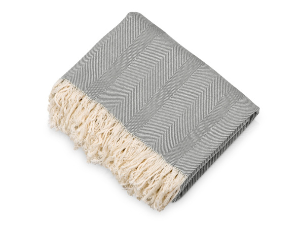 Подарочный набор для дома с пледом, свечой и диффузором, Цвет серый