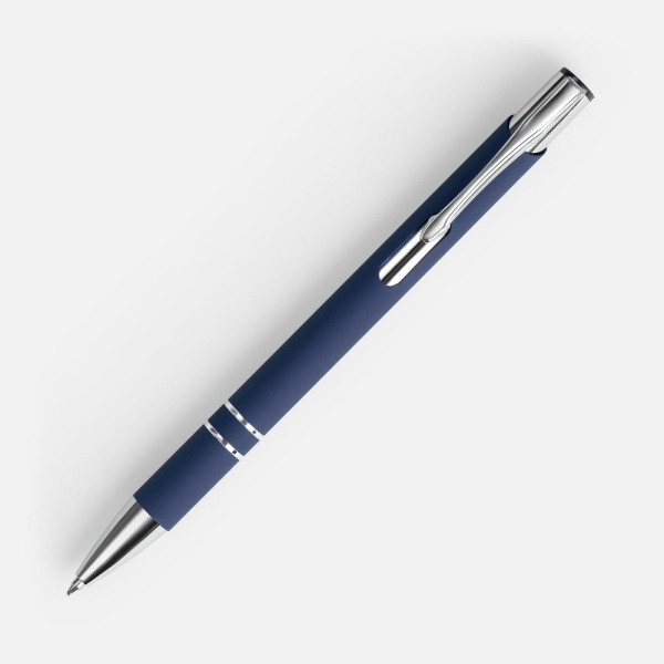 Ручка шариковая Keskus Soft Touch, темно-синяя, 13,7х0,8 см