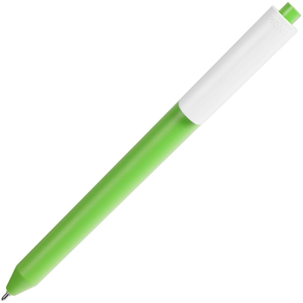 Ручка шариковая Pigra P03 Mat, светло-зеленая с белым, 14x1,1 см