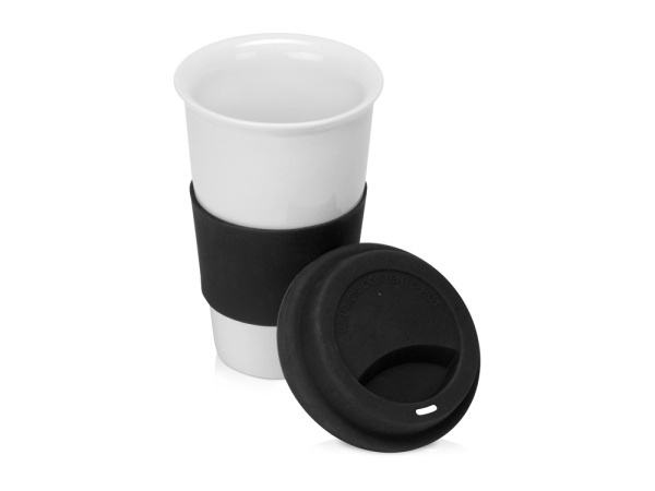 Фарфоровая кружка с двойными стенками «Toronto», Цвет белый/черный