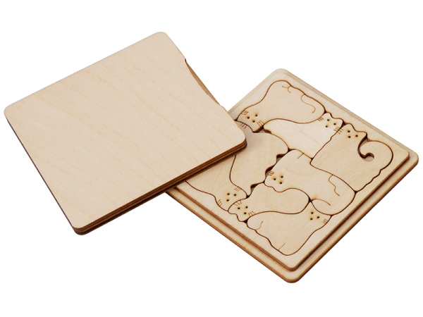 Деревянная головоломка «Catgram», Цвет натуральный