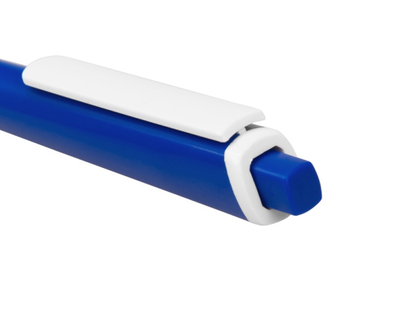 Ручка пластиковая трехгранная шариковая «Lateen», Цвет синий/белый