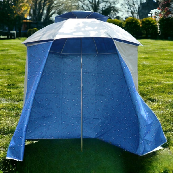 Рыболовный карповый зонт с тентом, синий / Пляжная палатка