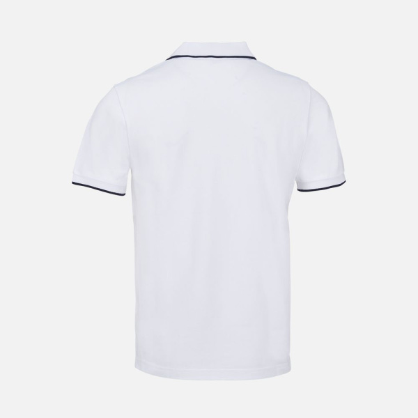 Рубашка поло унисекс Palermo, белая с темно-синим, XS–3XL