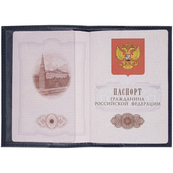 Обложка для паспорта Top, синяя, 13,8х9,5 см