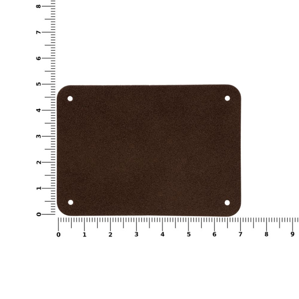 Лейбл Eta Nubuck, XL, темно-коричневый, 5х7 см