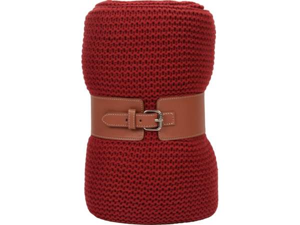 Плед акриловый «Chain», Цвет бордовый, коричневый