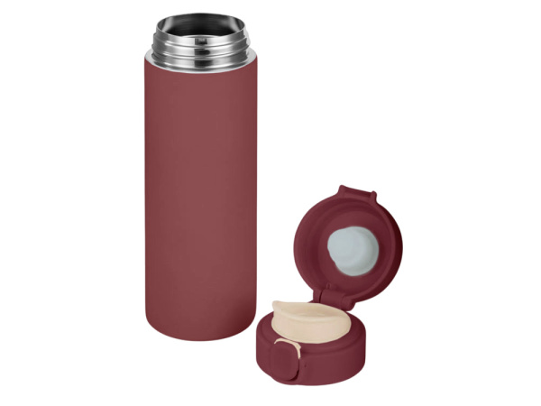 Вакуумная термокружка c кнопкой «Guard», soft-touch, 400 мл, Цвет бургунди