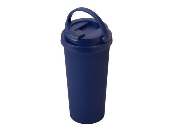 Вакуумная термокружка «Grant», soft-touch, тубус, Цвет темно-синий