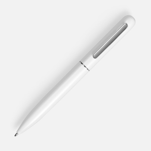 Ручка шариковая Scribo, матовая белая, 14х1,4 см