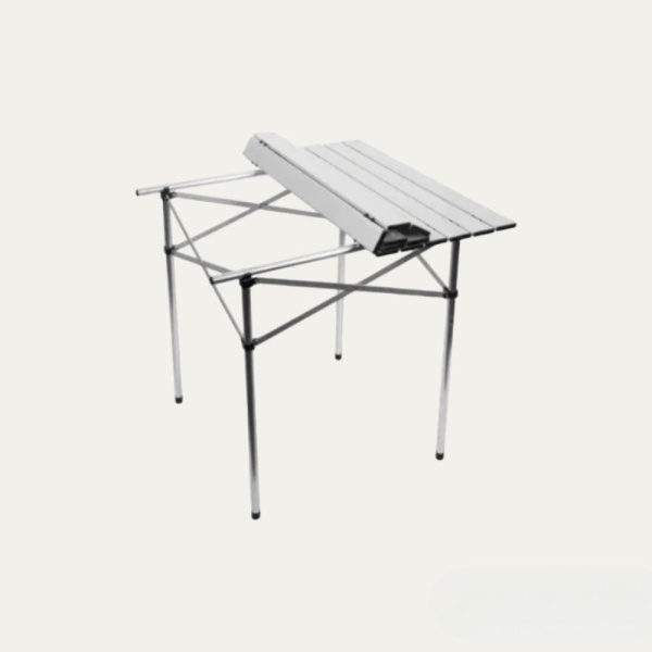 Складной туристический стол из алюминиевого профиля 70*70 см / Портативный кемпинговый стол