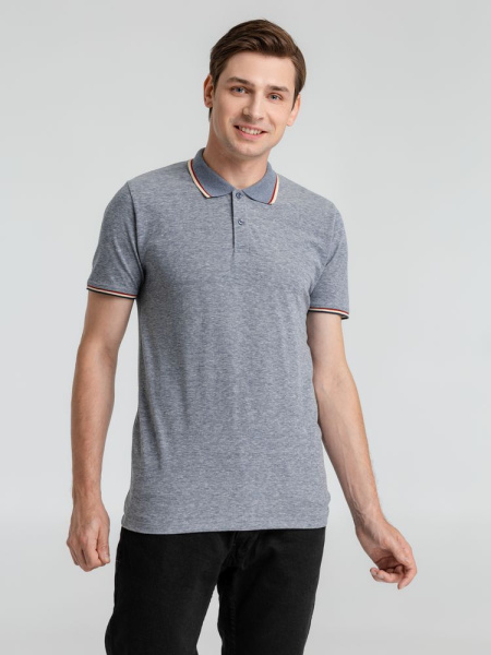 Рубашка поло мужская Paname Men, голубой меланж, S–3XL
