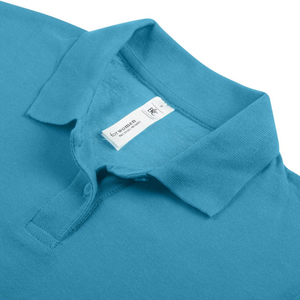 Рубашка поло женская ID.001 бирюзовая, XS–3XL