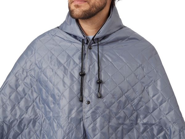 Плед-пончо 2-в-1 «Cappy» с капюшоном и мешком, Цвет серый