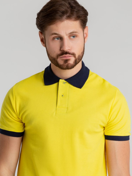 Рубашка поло Prince 190, желтая с темно-синим, XS–XXL