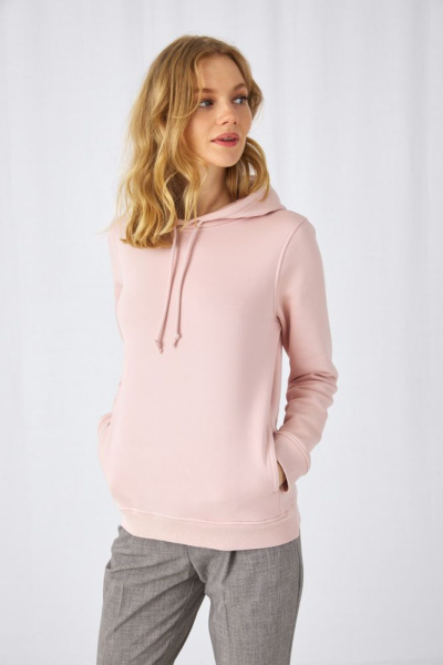 Толстовка с капюшоном женская BNC Inspire (Organic), серый меланж, XS–XXL