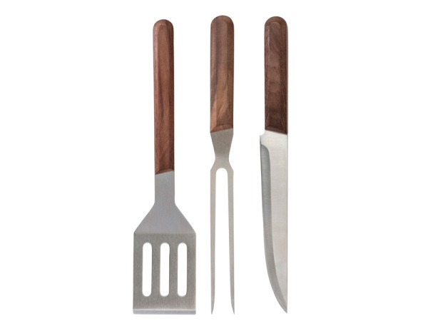 Набор для барбекю из ореха «Flank», Цвет коричневый, серебристый