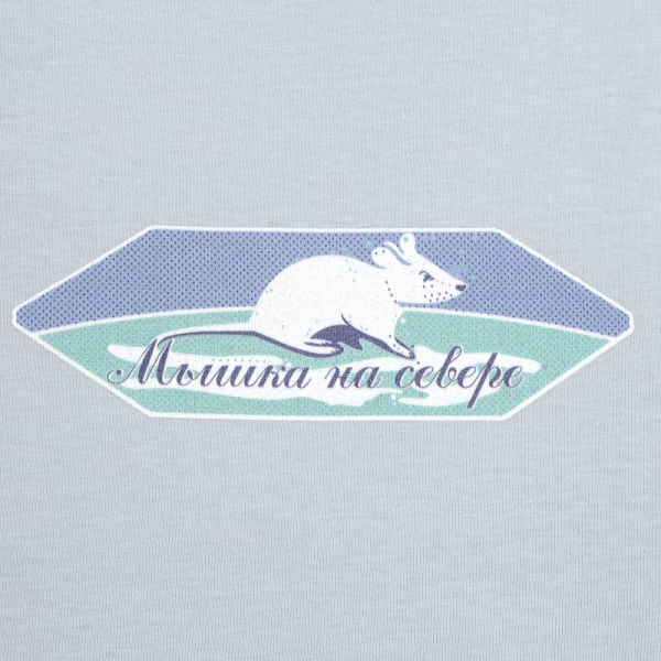 Футболка мужская «Мышка на севере», голубая, S–XXL