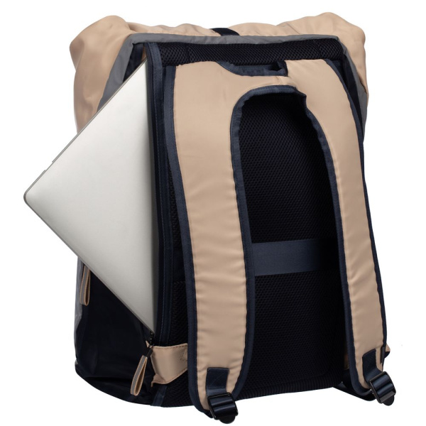 Рюкзак coolStuff Plus, бежевый с темно-синим, 44x29x14 см
