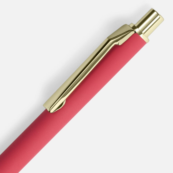 Ручка шариковая Lobby Soft Touch Gold, красная, 14,5х1 см