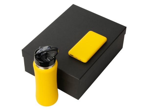 Подарочный набор «COLOR IT» с бутылкой для воды и повербанком , Размер 10000 mAh, Цвет желтый