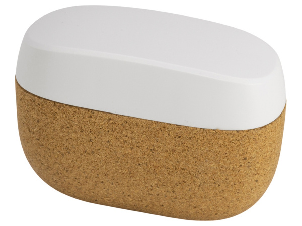 Наушники беспроводные TWS «Socorro» из пробки и переработанного пластика, Цвет белый