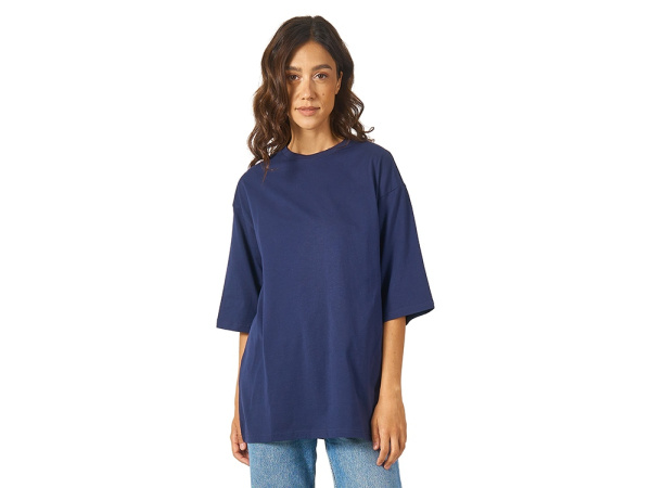 Футболка оверсайз «Berlin» унисекс, Размер XS-S, Цвет темно-синий