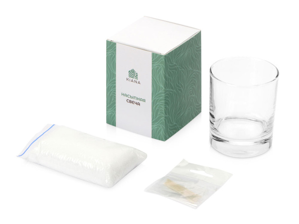 Подарочный набор «Свеча насыпная», Цвет прозрачный, белый