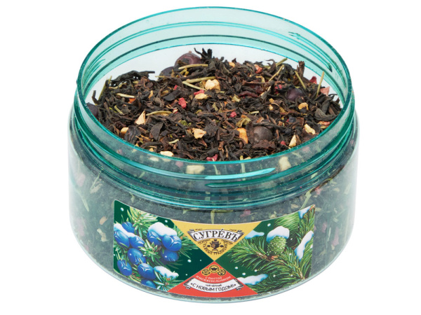 Чай черный с можжевельником и пихтой «С НОВЫМ ГОДОМ !», Цвет бирюзовый/многоцвет