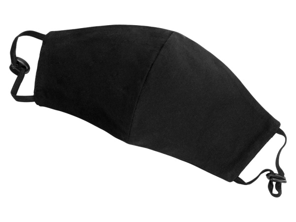 Маска для лица многоразовая с фиксаторами, Цвет черный