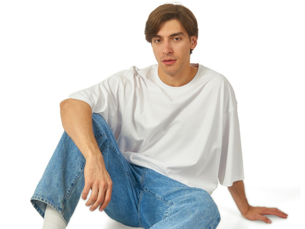 Футболка оверсайз «Berlin» унисекс, Размер XS-S, Цвет молочный