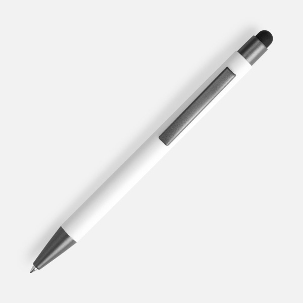 Ручка шариковая Atento Soft Touch со стилусом, белая, 14,2х1 см