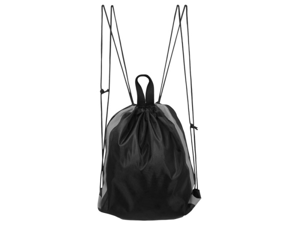 Рюкзак-мешок «Savy» со светоотражающими полосами по бокам, Цвет черный