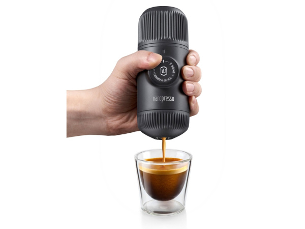 Ручная мини кофемашина «Nanopresso» + кейс для хранения, Цвет черный