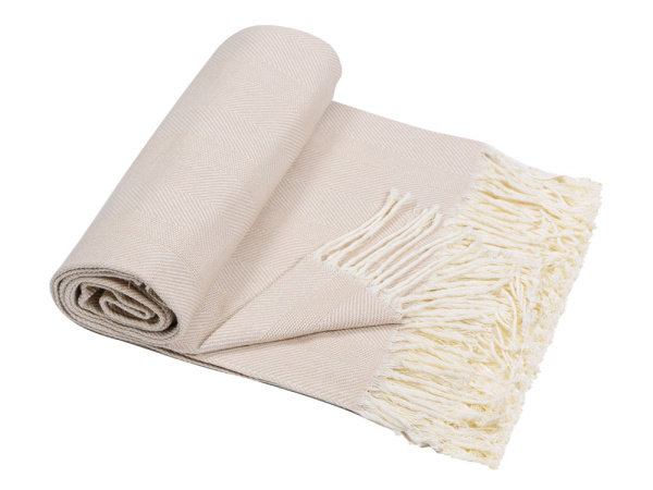 Плед «Hild» из натурального хлопка, Цвет бежевый