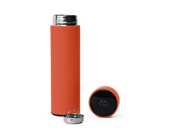 Термос FAMILY MARK LED, индикатор, soft touch, Цвет оранжевый