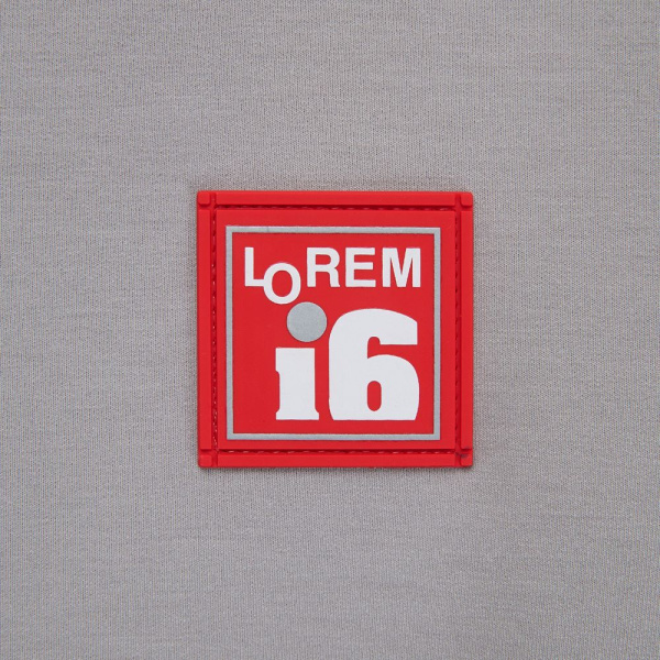 Лейбл из ПВХ Dzeta, L, красный, 5х5х0,2 см
