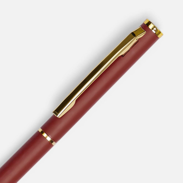 Ручка шариковая Hotel Gold, ver.2, матовая бордовая, 13х0,7 см
