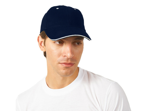 Бейсболка «New Castle», Цвет темно- синий/натуральный