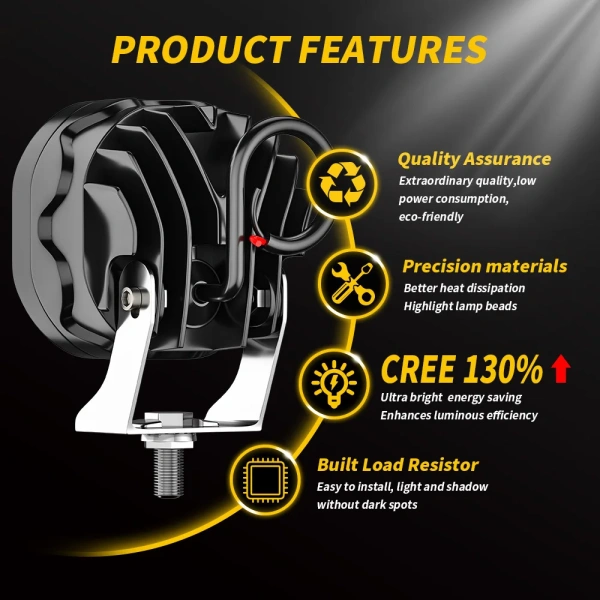 Светодиодные противотуманные фары 40W 12-24v, черный